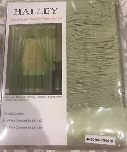 NEW Achim Home Furnishings 6Pcs Halley Window in a Bag, 56-Inch by 84-Inch Sage - Picture 1 of 4