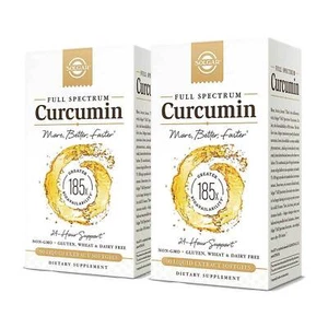2x Solgar Full Spectrum Curcumin Liquid Extract 90 Softgels - Picture 1 of 2