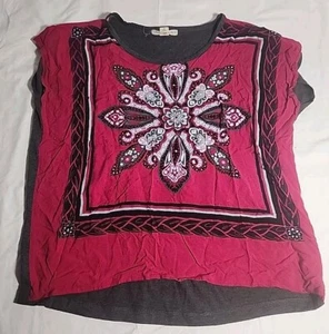 Derek Heart Pink Hankerchief Cap Sleeve Blouse Size M - Picture 1 of 6