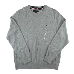 NWT Tommy Hilfiger Sweater Boys L Gray Knit Long Sleeve Outdoor Camping Hiking - Picture 1 of 8