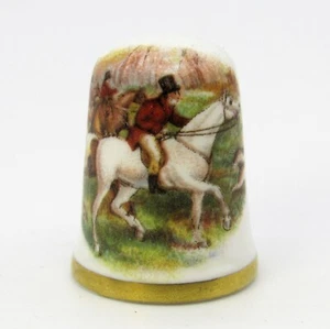 CAVERSWALL COLLECTABLE THIMBLE HUNTING SCENE - Picture 1 of 5