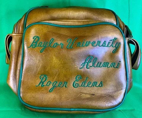 Vintage 1950s/1960s Baylor Bears Alumni Leather Bag ROGER EDENS "Mr Baylor" Cover
