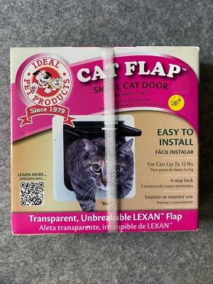 Ideal Pet Products Cat Flap Small Cat Door (6 1/4" x 6 1/4") White New in Box - Image 1 of 4