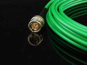 New 25' Green Belden 1855A, Mini RG59 HDTV SDI/HD, Digital Video BNC Male Cable - Picture 1 of 4