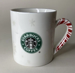 Taza de café de Navidad Starbucks BARISTA 2001 copos de nieve caña de caramelo 12 oz - Imagen 1 de 9