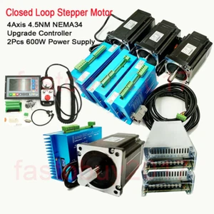 4Achsen 4.5NM Nema34 Closed Loop Schrittmotor Treiber Kit + Controller + Netzteil - Bild 1 von 19