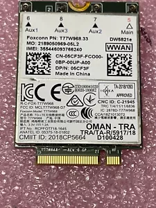 Dell Latitude 5420 5424 7424 Snapdragon X20 4G LTE Wireless Card DW5821e 5CF3F - Picture 1 of 2