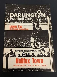 1976 Darlington V Halifax Town Football Programme League Cup - Picture 1 of 2