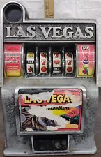 VTG Metal Las Vegas Mini Slot Machine Toy Gambling Bank