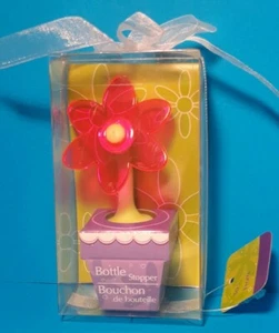 Pink Flower Bottle Topper - 4" Tall - New In Box - Greenbrier International - Picture 1 of 2