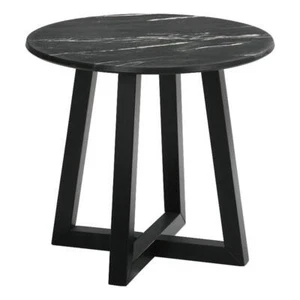 Pemberly Row Wood End Table with Marble-like Top Letizia and Light Oak - Picture 1 of 8