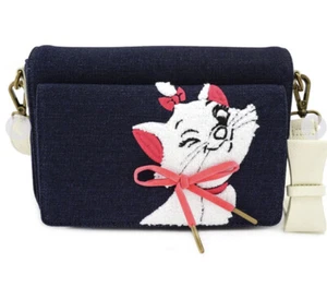 New With Tag Loungefly Disney Aristocats Marie Denim Crossbody Bag Purse - Picture 1 of 1