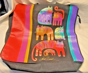 Laurel Burch Handpainted Cat totebag zippers - Picture 1 of 4