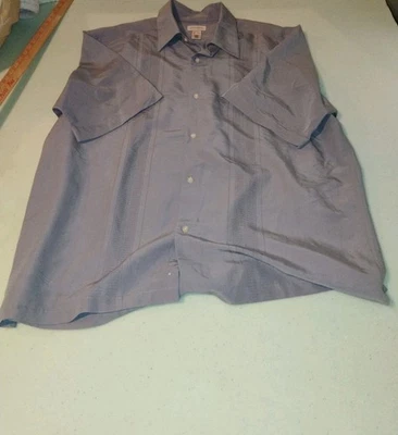 Men's Concepts By Claiborne Short Sleeve Blue Button Up Shirt XXLT - Image 1 of 4