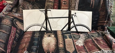 Bicycle Triptych 3-part Wall Art Canvas Print Minimalist Black And White - Image 1 of 4