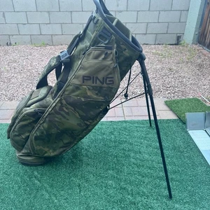 PING Hoofer Camo Stand Golf Bag Polyester 6-Way Top Multiple Pockets - Picture 1 of 11