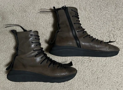 PURO SECRET Cuero Tenis Botas Cremallera Lateral Mujer EU 43 Hecho en Italia Parte Superior Alta Foto 1 de 4