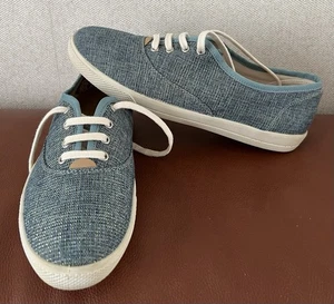 Women’s Hotter Summer Shoes Size 7 Flat Blue Shimmer Comfort Lace Up - Picture 1 of 10