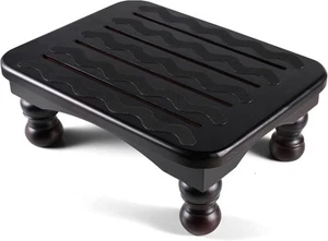 URFORESTIC Solid Wood Bed Step Stool Super Large/Bedside Steps for Dark Brown  - Picture 1 of 7
