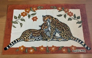 Hermes Strandtuch Leopardenmuster Elfenbein Braun Mehrfarbig Baumwolle Accessoires Ex - Bild 1 von 3