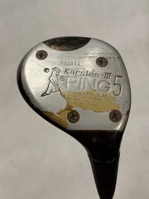 Karsten III Ping 5-Wood Steel Shaft Vintage Wood Golf Club Rusty Shaft - Image 1 of 4