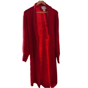 Cárdigan Suéter Chaqueta Bolsillos Rojo Talla L Vintage Sideffects Frente Abierto - Imagen 1 de 7