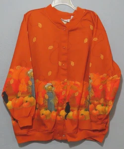 Blair Women's Size 2XL Autumn Halloween Themed Full Snap Sweatshirt Jacket - Picture 1 of 6