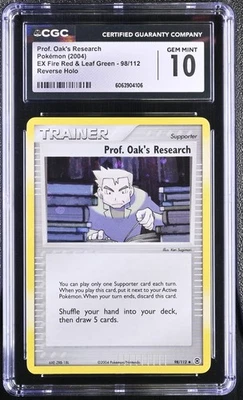 CGC 10 Prof. Oak's Research EX Fire Red & Leaf Green 98/112 Reverse Holo Pokemon - Image 1 of 2
