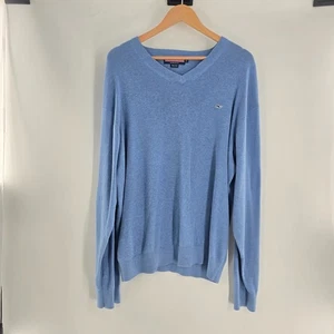 Maglione Vineyard Vines uomo XL blu lino scollo a V pullover leggero casual - Foto 1 di 6
