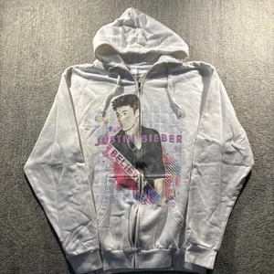 Sudadera con Capucha Justin Bieber Believe Tour Cremallera Completa Blanca Talla M 2012 Rara - Imagen 1 de 13