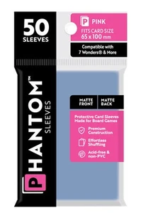 10 Packs Phantom Sleeves: "Pink Size" (65mm x 100mm) - Matte Matte (50) (Compati - Picture 1 of 1