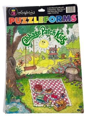 Rompecabezas bandeja vintage Cabbage Patch niños formas de color 30 piezas años 80 Foto 1 de 4