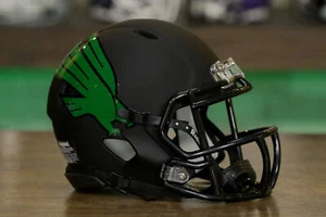 North Texas Mean Green Riddell Speed Mini Helmet - Matte Black - Picture 1 of 5