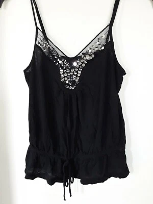 ОГРАНИЧЕННЫЙ ЧЕРНЫЙ МАЙКА ЖЕНЩИН РАЗМЕР XS - Изображение 1 из 4