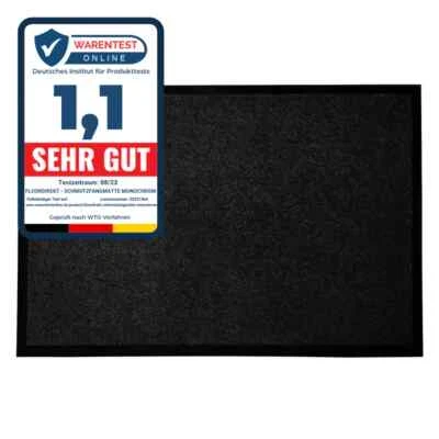 Schmutzfangmatte Türmatte Fußmatte Schmutzmatte Türvorleger MONOCHROM Schwarz - Bild 1 von 4