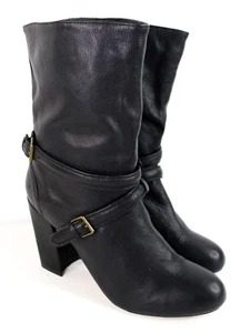 Country Road black leather ankle boots size EU 38 AU 7 - Picture 1 of 10
