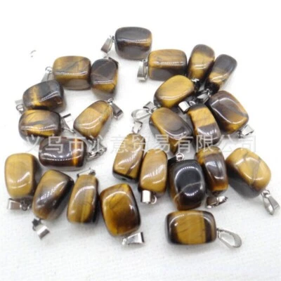 Venta al por mayor 500 piezas colgantes irregulares de piedra de ojo de tigre natural para hacer joyas Foto 1 de 4