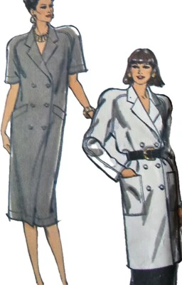 1980s Double Breasted Batwing Dress Extended Shoulder Style 4960 Sewing Pattern - Image 1 of 3