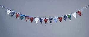 Clearance Fabric Bunting 11ft 3 metres Handmade Vintage Mandala Indian Fabric - Picture 1 of 1