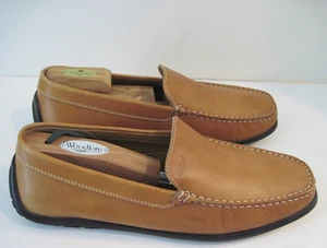 Geox Respira Men's Tan Smooth Leather Moc Toe Driving Loafer Shoes Size 43 - Picture 1 of 6