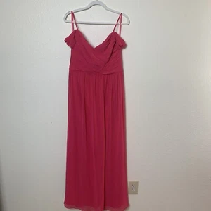 NEU Lauren Ralph Lauren Abendkleid Größe 14 rosa lang kalte Schulter - Bild 1 von 13