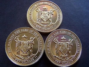 2009 Rex 50 Yrs H.A.Sharpe Lt+Med+Dk Gold Alum. 10g MardiGras Doubloons-PU_LICO  - Picture 1 of 4