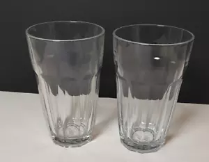 2ct Pasabahce Palak 10 Panel Tumblers 5 1/2” Tall Clear Glass 14 oz. Turkey - Picture 1 of 5