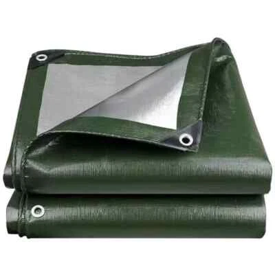 TANBURO Abdeckplane wasserdicht PE Schutzplane UV stabil reißfest Plane Grün 320g/m²