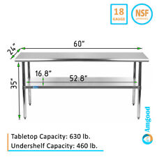 24" X 60" Stainless Steel Kitchen Work Table | Commercial Restaurant Food Prep