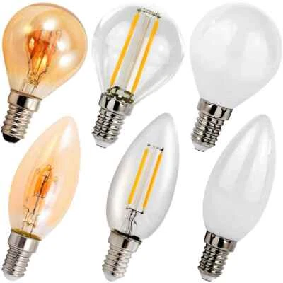 E14 Filament LED 1W Leuchtmittel retro Kerze Birne Glühbirne Warm- Neutralweiß - Bild 1 von 4