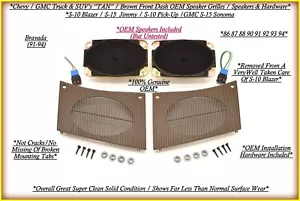 86-94 Chevy / GMC S10 S15 Sonoma Blazer Jimmy TAN Front Dash Speaker Grilles OEM - Picture 1 of 4