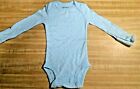 Carters Baby Girl Newborn 100% Cotton L/S Mitted Blue & White Polka Dot Bodysuit
