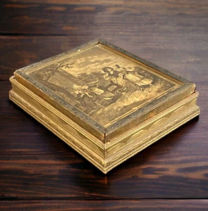 Antike Holz Waschtisch Box mit Spiegel und Schmuck/Kosmetik Fächern 11"x9,5" - Bild 1 von 13