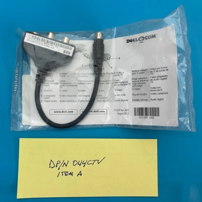 CABLE TV DELL DP/N 044CTV ADAPTADOR S-VIDEO VINTAGE OEM NUEVO SELLADO (LISTADO A) Foto 1 de 4